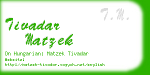 tivadar matzek business card